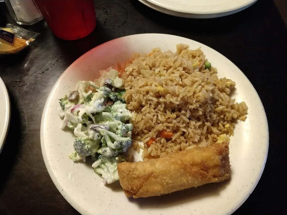 Broccoli Salad and Eggroll